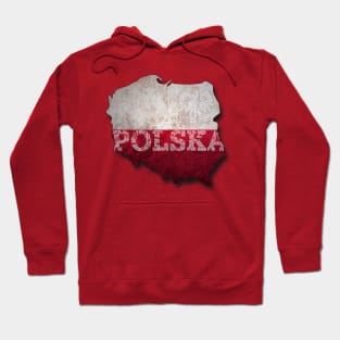 Poland Outline in Grunge Style Polska Eagle Hoodie